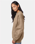 Hanes F260 Unisex Ultimate Cotton Crewneck Sweatshirt - Pebble - model side