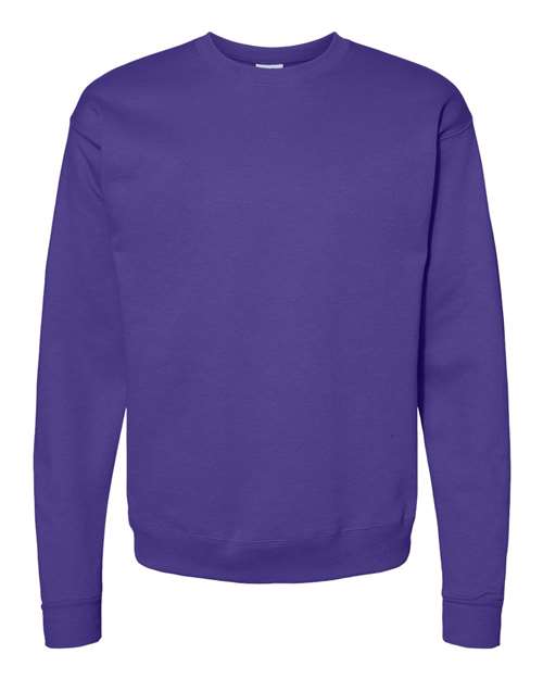 Hanes P160 EcoSmart Crewneck Sweatshirt - Purple - flat front