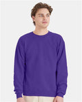 Hanes P160 EcoSmart Crewneck Sweatshirt - Purple - model front