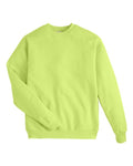 Hanes P160 EcoSmart Crewneck Sweatshirt - Safety Green - flat front