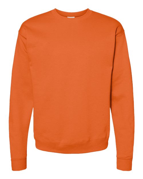 Hanes P160 EcoSmart Crewneck Sweatshirt - Safety Orange - flat front