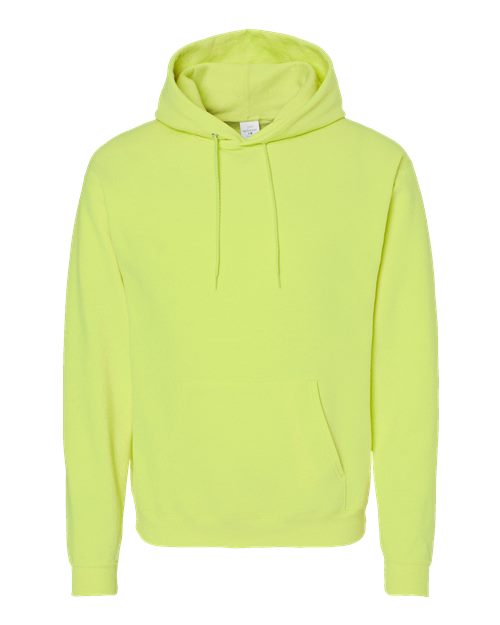 Hanes P170 EcoSmart Hooded Sweatshirt - Safety Green - flat front