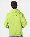 Hanes P170 EcoSmart Hooded Sweatshirt - Safety Green - model back