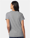 Hanes S04V Women's Perfect-T V-Neck T-Shirt - Light Steel - model back