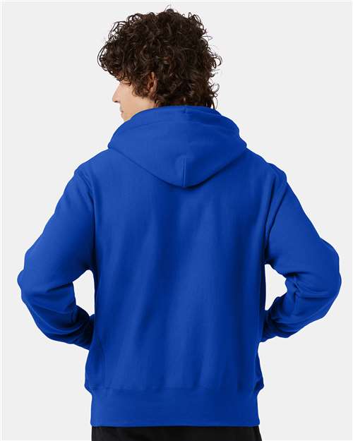 Champion S101 Unisex Reverse Weave Hooded Sweatshirt - Athletic Royal - model back