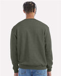 Champion S600 Powerblend Crewneck Sweatshirt - Dark Green Heather - model back