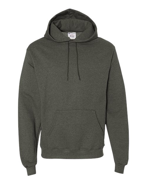 Champion S700 Powerblend Hooded Sweatshirt - Dark Green Heather - flat front