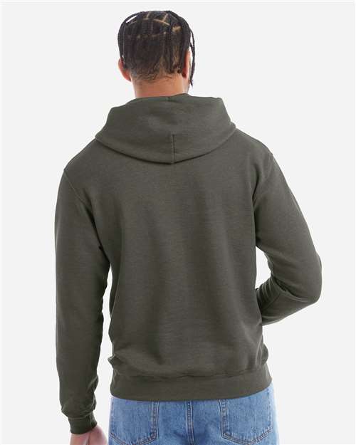 Champion S700 Powerblend Hooded Sweatshirt - Dark Green Heather - model back