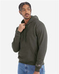Champion S700 Powerblend Hooded Sweatshirt - Dark Green Heather - model side