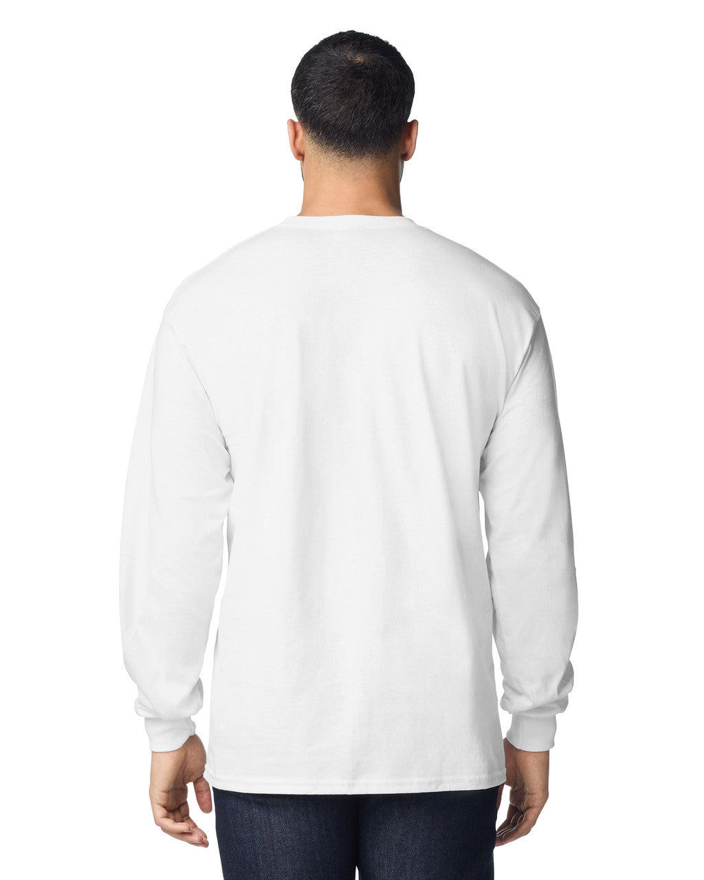 Gildan G540 Heavy Cotton Long Sleeve T-Shirt - White - model back