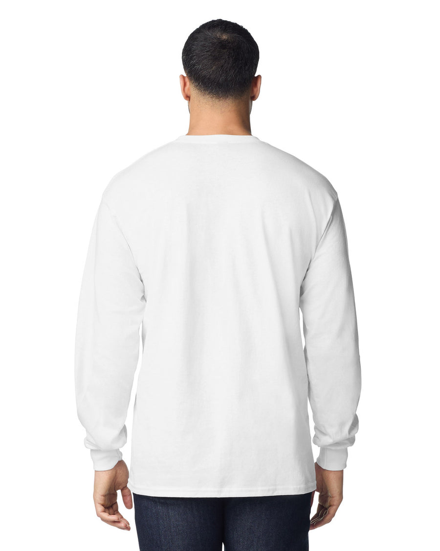 Gildan G540 Heavy Cotton Long Sleeve T-Shirt - White - model back