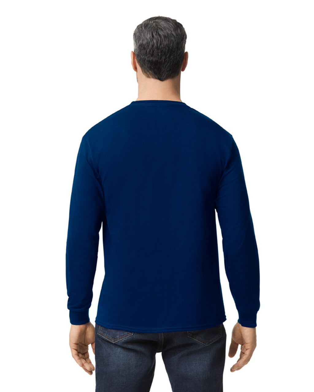 Gildan G540 Heavy Cotton Long Sleeve T-Shirt - Navy - model back