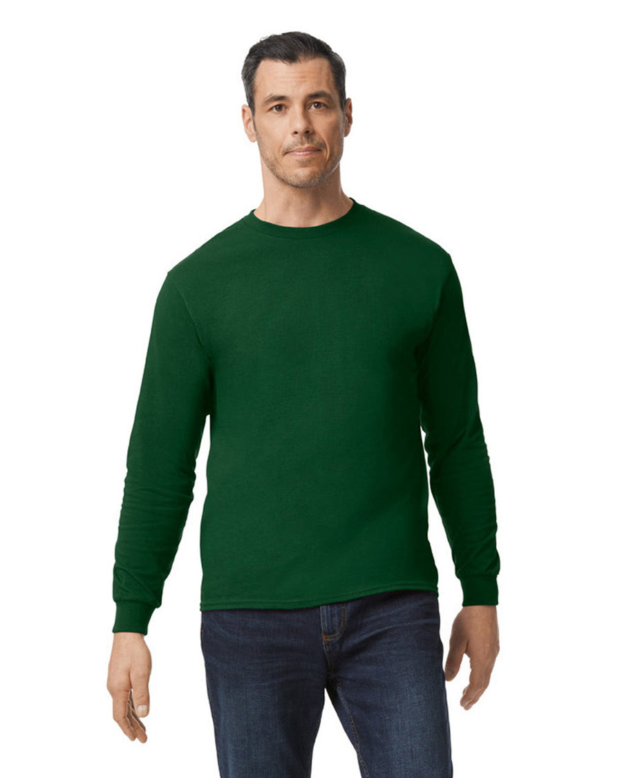 Gildan G540 Heavy Cotton Long Sleeve T-Shirt - Forest - model front