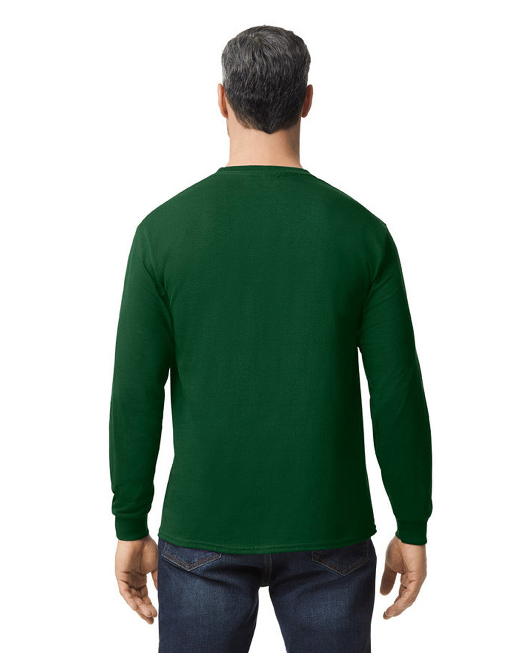 Gildan G540 Heavy Cotton Long Sleeve T-Shirt - Forest - model back