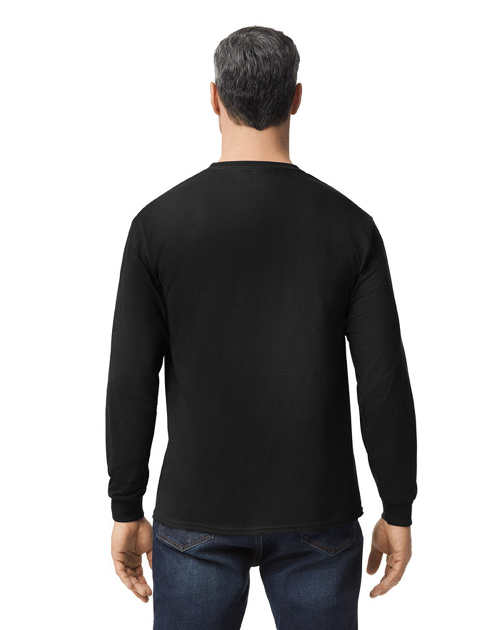 Gildan G540 Heavy Cotton Long Sleeve T-Shirt - Black - model back