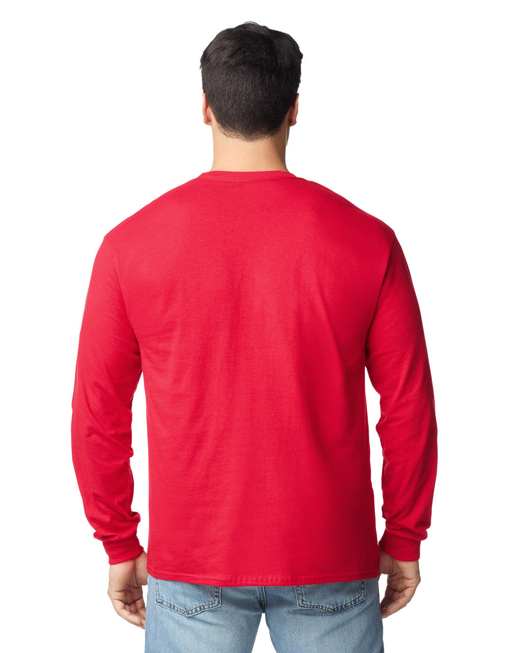 Gildan G540 Heavy Cotton Long Sleeve T-Shirt - Red - model back