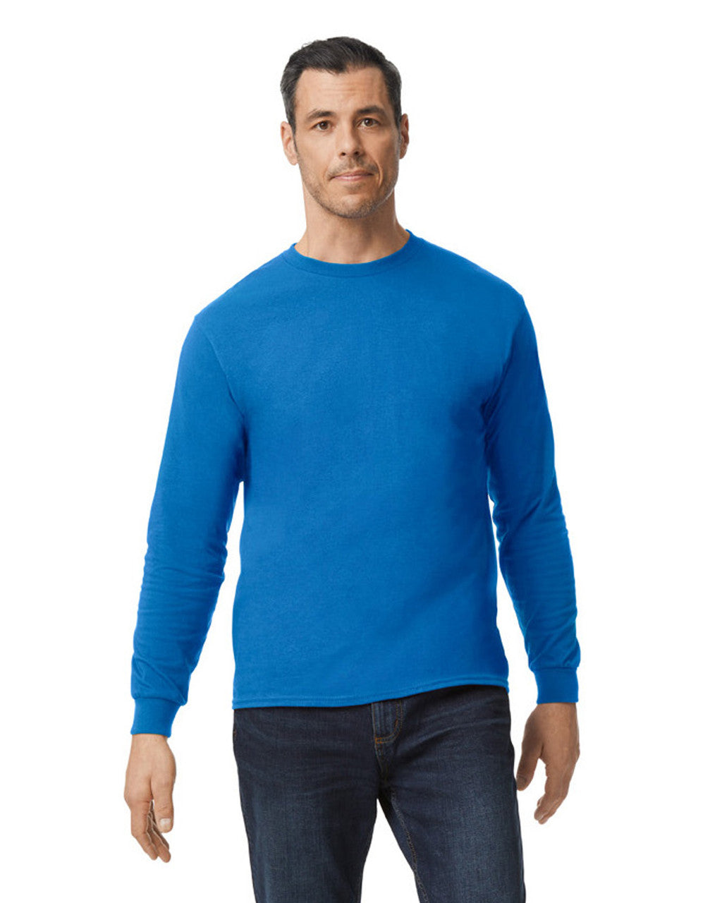 Gildan G540 Heavy Cotton Long Sleeve T-Shirt - Royal - model front