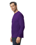 Gildan G540 Heavy Cotton Long Sleeve T-Shirt - Purple - model side