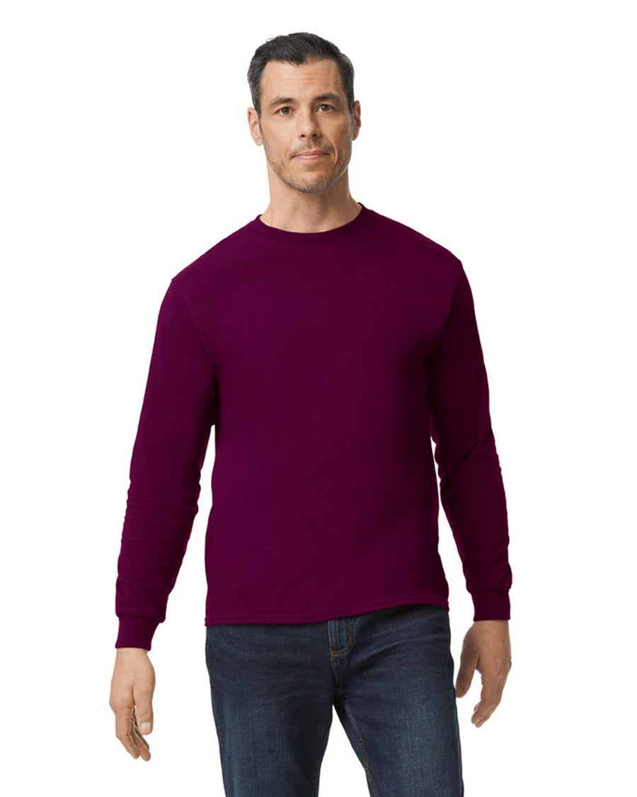Gildan G540 Heavy Cotton Long Sleeve T-Shirt - Maroon - model front