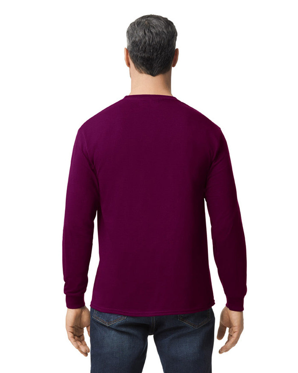 Gildan G540 Heavy Cotton Long Sleeve T-Shirt - Maroon - model back