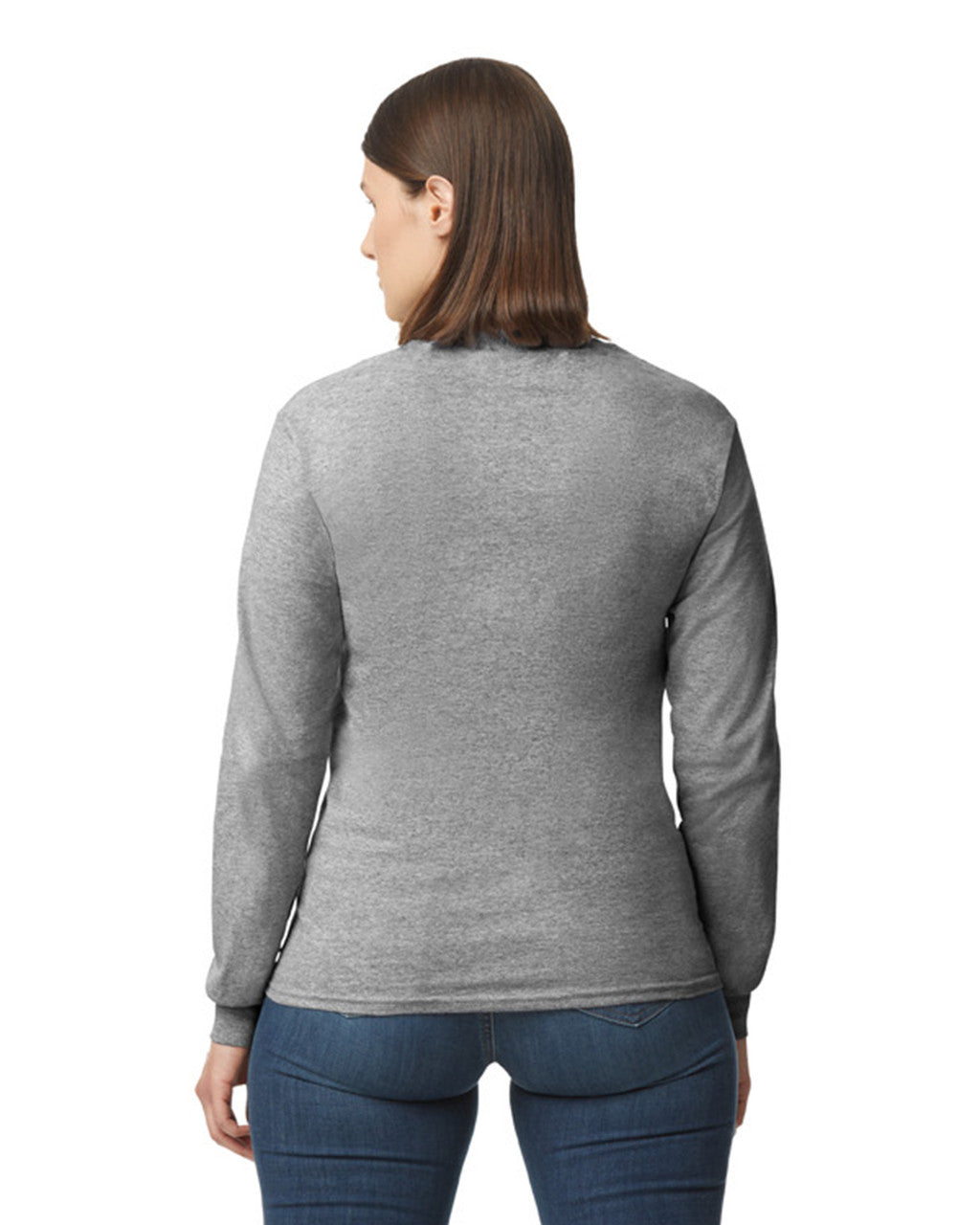 Gildan G540 Heavy Cotton Long Sleeve T-Shirt - Sport Grey - model back