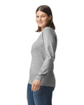 Gildan G540 Heavy Cotton Long Sleeve T-Shirt - Sport Grey - model side