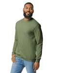 Gildan G540 Heavy Cotton Long Sleeve T-Shirt - Military Green - model side