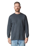 Gildan G540 Heavy Cotton Long Sleeve T-Shirt - Dark Heather - model front