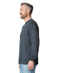 Gildan G540 Heavy Cotton Long Sleeve T-Shirt - Dark Heather - model side