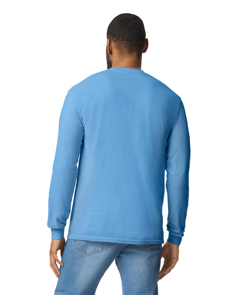 Gildan G540 Heavy Cotton Long Sleeve T-Shirt - Carolina Blue - model back