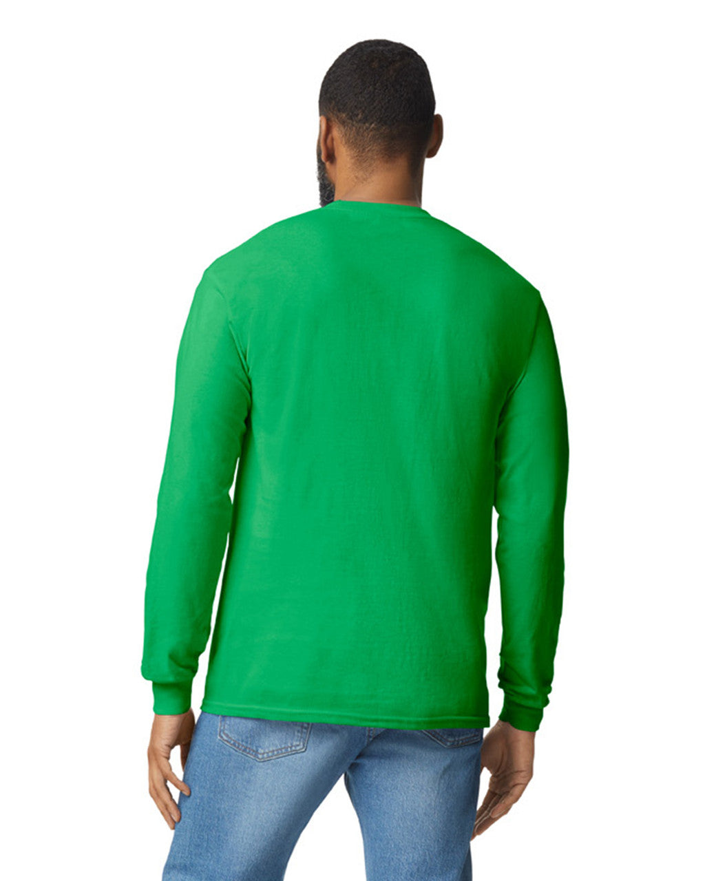 Gildan G540 Heavy Cotton Long Sleeve T-Shirt - Irish Green - model back