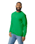 Gildan G540 Heavy Cotton Long Sleeve T-Shirt - Irish Green - model side