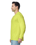 Gildan G540 Heavy Cotton Long Sleeve T-Shirt - Safety Green - model side