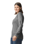 Gildan G540 Heavy Cotton Long Sleeve T-Shirt - Graphite Heather - model side
