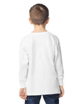 Gildan 5400B Youth Heavy Cotton Long Sleeve T-Shirt - White - model back