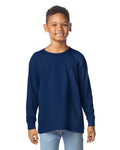 Gildan 5400B Youth Heavy Cotton Long Sleeve T-Shirt - Navy - model front