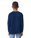 Gildan 5400B Youth Heavy Cotton Long Sleeve T-Shirt - Navy - model back