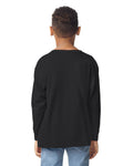 Gildan 5400B Youth Heavy Cotton Long Sleeve T-Shirt - Black - model back