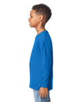 Gildan 5400B Youth Heavy Cotton Long Sleeve T-Shirt - Royal - model side