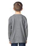 Gildan 5400B Youth Heavy Cotton Long Sleeve T-Shirt - Sport Grey - model back