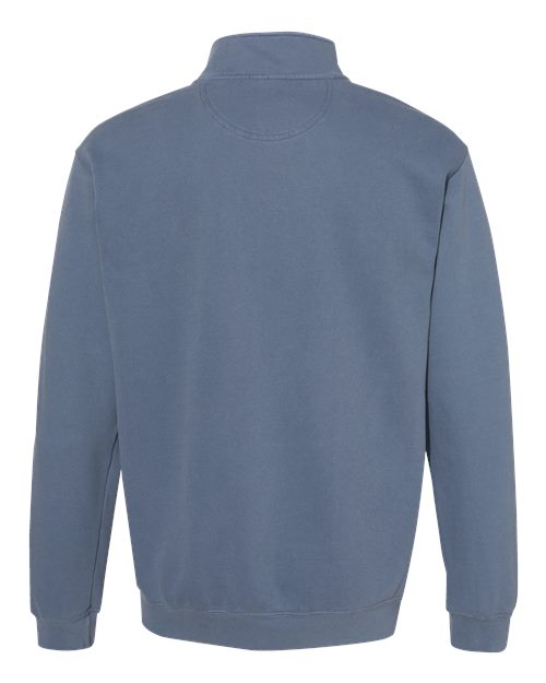 Comfort Colors 1580 Unisex Garment-Dyed Quarter-Zip Sweatshirt - Blue Jean - back