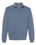 Comfort Colors 1580 Unisex Garment-Dyed Quarter-Zip Sweatshirt - Blue Jean - front