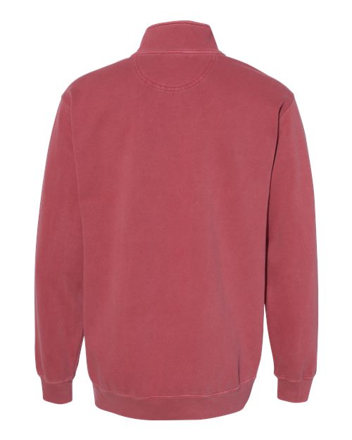 Comfort Colors 1580 Unisex Garment-Dyed Quarter-Zip Sweatshirt - Crimson - back