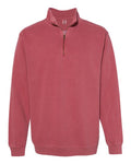 Comfort Colors 1580 Unisex Garment-Dyed Quarter-Zip Sweatshirt - Crimson - front