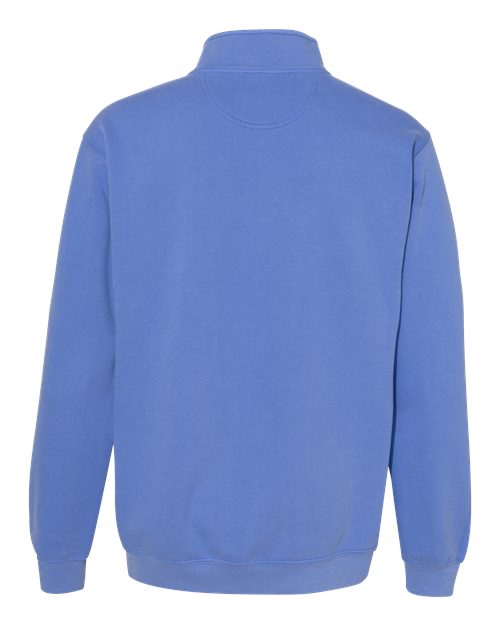 Comfort Colors 1580 Unisex Garment-Dyed Quarter-Zip Sweatshirt - Flo Blue - back