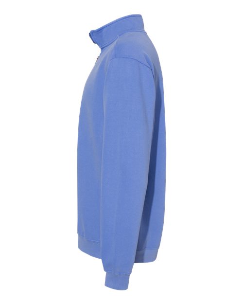 Comfort Colors 1580 Unisex Garment-Dyed Quarter-Zip Sweatshirt - Flo Blue - side
