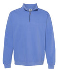 Comfort Colors 1580 Unisex Garment-Dyed Quarter-Zip Sweatshirt - Flo Blue - front