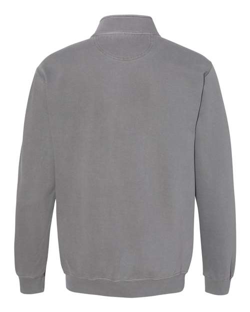 Comfort Colors 1580 Unisex Garment-Dyed Quarter-Zip Sweatshirt - Grey - back