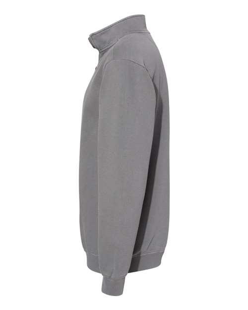 Comfort Colors 1580 Unisex Garment-Dyed Quarter-Zip Sweatshirt - Grey - side