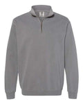 Comfort Colors 1580 Unisex Garment-Dyed Quarter-Zip Sweatshirt - Grey - front